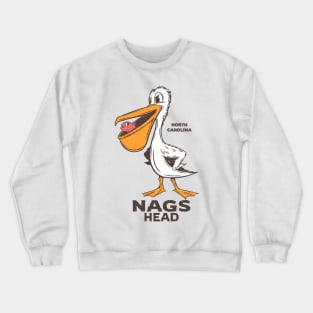 Kure Beach, NC Summertime Vacationing Pelican & Fish Crewneck Sweatshirt